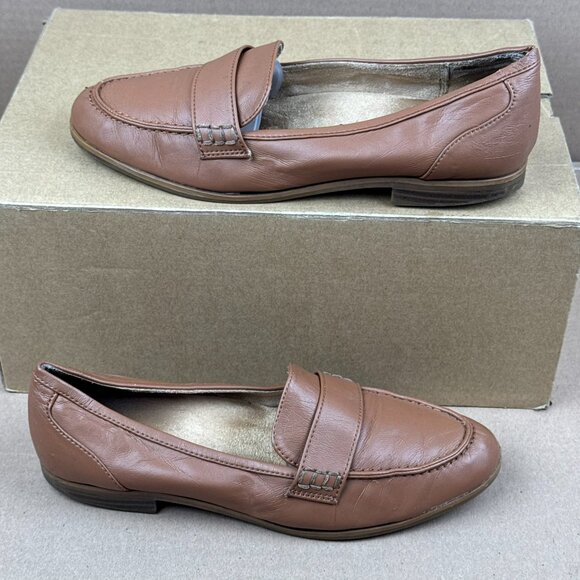 Naturalizer Milo Women's 8.5 M Tan Leather Penny Loafers Comfort Shoes - Picture 2 of 9